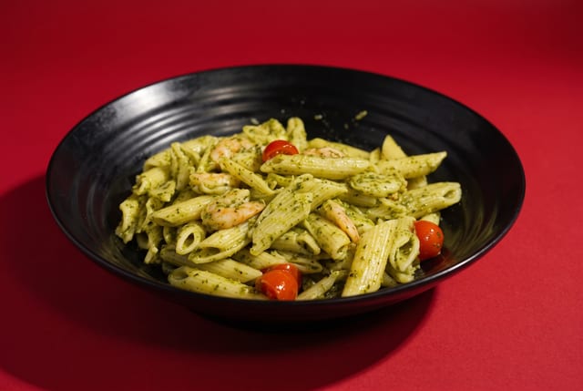 Pesto Shrimp Pasta.