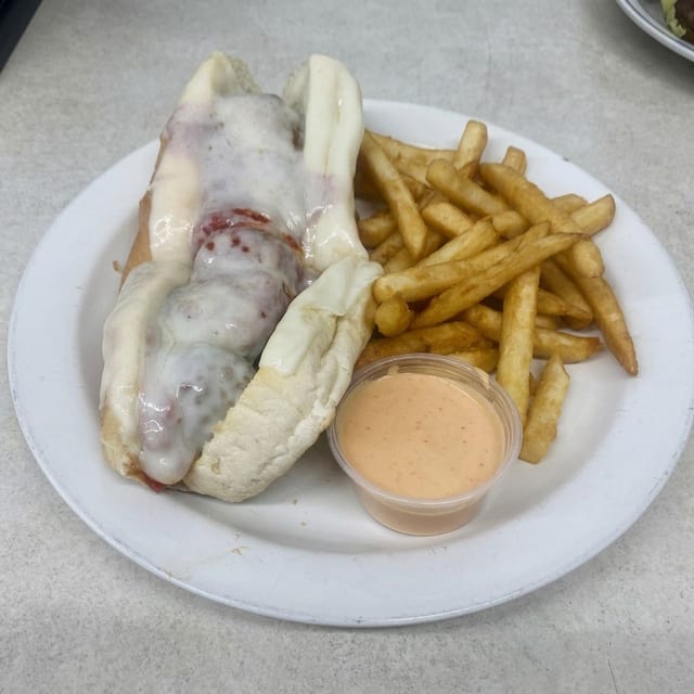 Meatball Parmigiana Sub.
